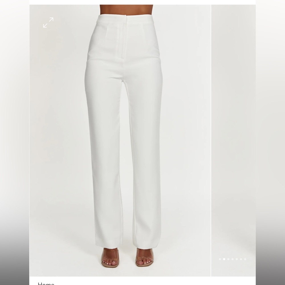 White straight leg pants